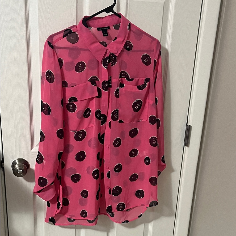 Pink Polka Dot Blouse